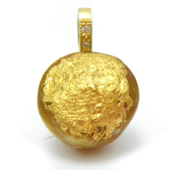 Kintsugi Collection South Sea Pearl and Gold Leaf Pendant